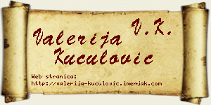 Valerija Kuculović vizit kartica